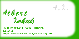 albert kakuk business card